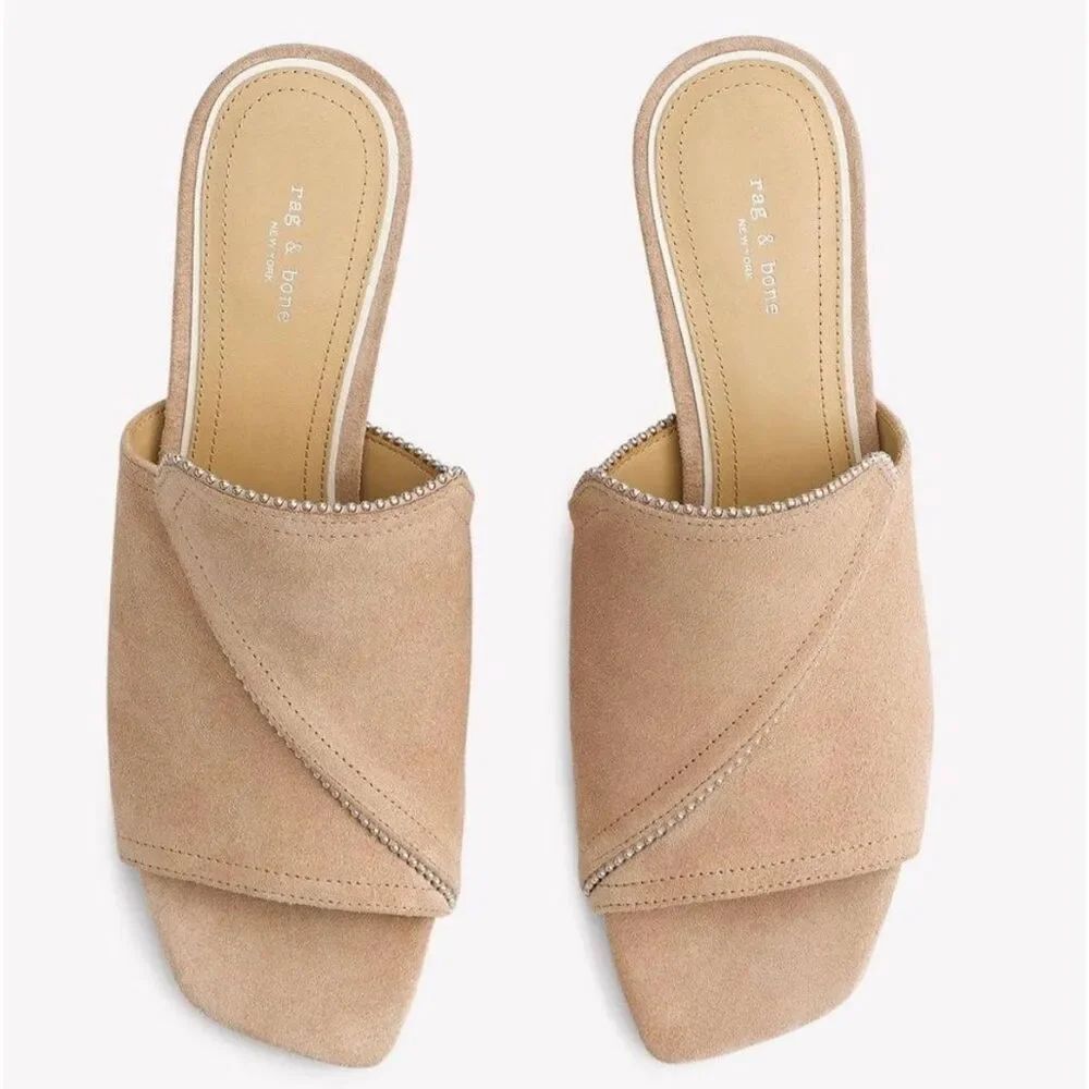 ✨HP✨RAG & BONE Myla Ball-Chain Suede Sz 40 Mules✨